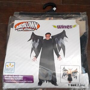 Gemmy Airblown Inflatable Demon Wings black/gray 🍎